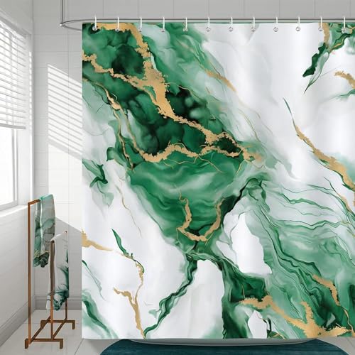 Duschvorhang 120x200 cm Grün Duschvorhänge 3D Marmor Shower Curtains Textil Anti Schimmel Wasserdicht Dusch Vorhang für Badewanne Polyester Stoff Waschbar Bad Vorhang mit 8 Haken B980 Duschvorhang 120x200 cm Grün Duschvorhänge 3D Marmor Shower Curtains Textil Anti Schimmel Wasserdicht Dusch Vorhang für Badewanne Polyester Stoff Waschbar Bad Vorhang mit 8 Haken B980 von Generic