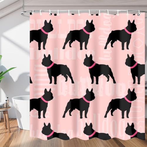 Duschvorhang 120x200 cm Schwarz 3D Duschvorhänge Bulldogge Shower Curtains Textil Anti Schimmel Wasserdicht Dusch Vorhang für Badewanne Polyester Stoff Waschbar Bad Vorhang mit 8 Haken F1610 Duschvorhang 120x200 cm Schwarz 3D Duschvorhänge Bulldogge Shower Curtains Textil Anti Schimmel Wasserdicht Dusch Vorhang für Badewanne Polyester Stoff Waschbar Bad Vorhang mit 8 Haken F1610 von Generic