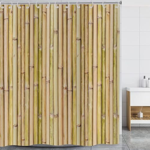 Duschvorhang 180x180 Anti-Schimmel Bambus Duschvorhänge Wasserdicht Waschbar Polyester Textil Badevorhang Gelbe Bambusstangen 3D Shower Curtain A-9140 Duschvorhang 180x180 Anti-Schimmel Bambus Duschvorhänge Wasserdicht Waschbar Polyester Textil Badevorhang Gelbe Bambusstangen 3D Shower Curtain A-9140 von Generic