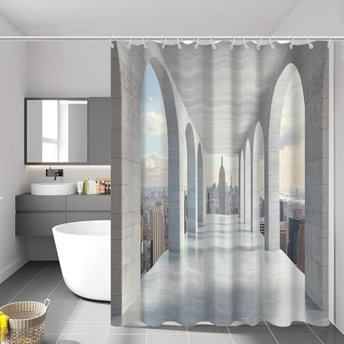 Duschvorhang 180x180 Anti-Schimmel Flur Duschvorhänge Wasserdicht Waschbar Polyester Textil Badevorhang Modern 3D Shower Curtain A/5402 Duschvorhang 180x180 Anti-Schimmel Flur Duschvorhänge Wasserdicht Waschbar Polyester Textil Badevorhang Modern 3D Shower Curtain A/5402 von Generic