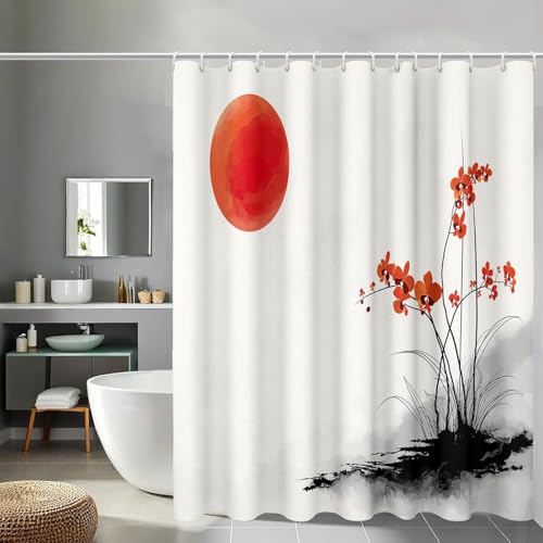 Duschvorhang 180x180 Anti-Schimmel Japanischer Stil Duschvorhänge Wasserdicht Waschbar Polyester Textil Badevorhang Tuschemalerei 3D Shower Curtain A/180 Duschvorhang 180x180 Anti-Schimmel Japanischer Stil Duschvorhänge Wasserdicht Waschbar Polyester Textil Badevorhang Tuschemalerei 3D Shower Curtain A/180 von Generic