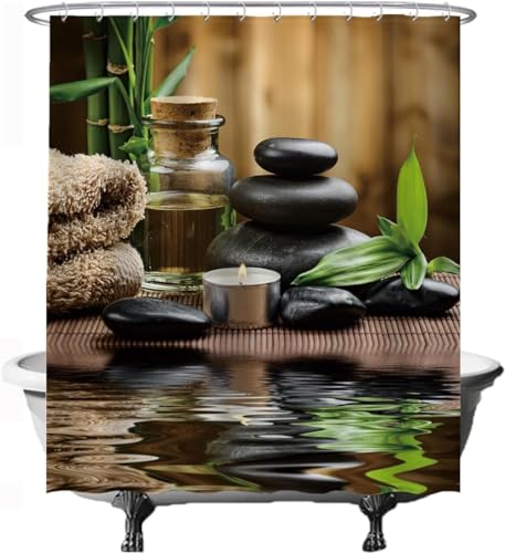 Duschvorhang 180x180 Anti-Schimmel Massage-Aromatherapie Duschvorhänge Wasserdicht Waschbar Polyester Textil Badevorhang Japanische Kieselsteine 3D Shower Curtain A-9404 Duschvorhang 180x180 Anti-Schimmel Massage-Aromatherapie Duschvorhänge Wasserdicht Waschbar Polyester Textil Badevorhang Japanische Kieselsteine 3D Shower Curtain A-9404 von Generic