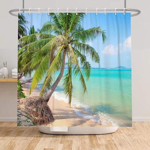 Duschvorhang 180x180 Anti-Schimmel Meereslandschaft Duschvorhänge Wasserdicht Waschbar Polyester Textil Badevorhang Palmen 3D Shower Curtain A/6977 Duschvorhang 180x180 Anti-Schimmel Meereslandschaft Duschvorhänge Wasserdicht Waschbar Polyester Textil Badevorhang Palmen 3D Shower Curtain A/6977 von Generic