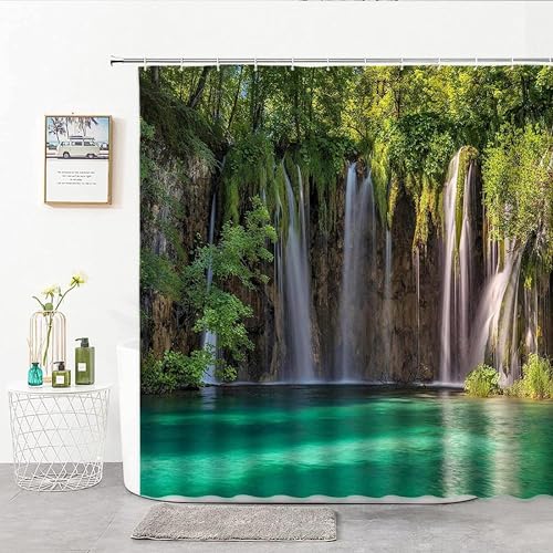 Duschvorhang 180x180 Anti-Schimmel Naturlandschaft Duschvorhänge Wasserdicht Waschbar Polyester Textil Badevorhang Wasserfall 3D Shower Curtain A/7553 Duschvorhang 180x180 Anti-Schimmel Naturlandschaft Duschvorhänge Wasserdicht Waschbar Polyester Textil Badevorhang Wasserfall 3D Shower Curtain A/7553 von Generic