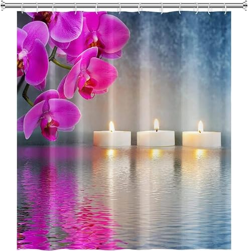 Duschvorhang 180x180 Anti-Schimmel Orchideen Duschvorhänge Wasserdicht Waschbar Polyester Textil Badevorhang Duftkerzen 3D Shower Curtain A/7283 Duschvorhang 180x180 Anti-Schimmel Orchideen Duschvorhänge Wasserdicht Waschbar Polyester Textil Badevorhang Duftkerzen 3D Shower Curtain A/7283 von Generic