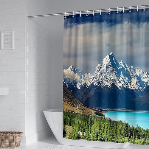 Duschvorhang 180x180 Anti-Schimmel Verschneite Bergseen Duschvorhänge Wasserdicht Waschbar Polyester Textil Badevorhang Naturlandschaften 3D Shower Curtain A/252 Duschvorhang 180x180 Anti-Schimmel Verschneite Bergseen Duschvorhänge Wasserdicht Waschbar Polyester Textil Badevorhang Naturlandschaften 3D Shower Curtain A/252 von Generic