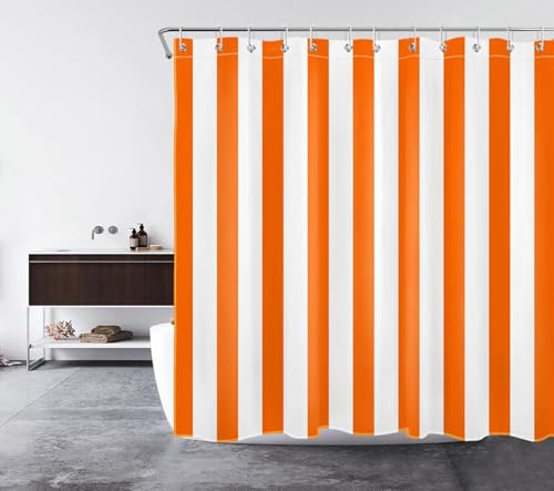 Duschvorhang 180x180 Anti-Schimmel Vertikale Streifen Duschvorhänge Wasserdicht Waschbar Polyester Textil Badevorhang Rot Weiß 3D Shower Curtain A/332 von Generic