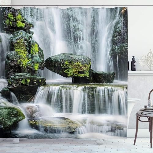 Duschvorhang 180x180 Anti-Schimmel Wasserfall Duschvorhänge Wasserdicht Waschbar Polyester Textil Badevorhang Felsen 3D Shower Curtain A/7562 Duschvorhang 180x180 Anti-Schimmel Wasserfall Duschvorhänge Wasserdicht Waschbar Polyester Textil Badevorhang Felsen 3D Shower Curtain A/7562 von Generic