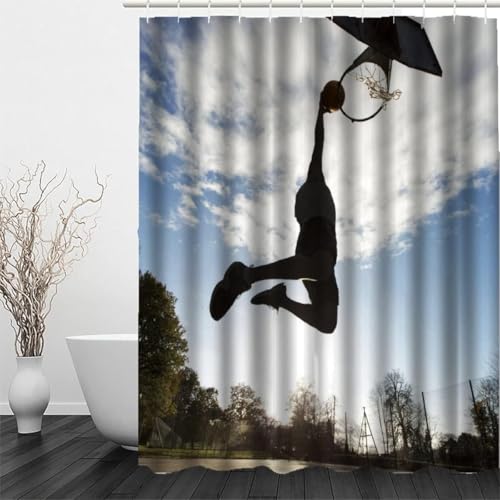 Duschvorhang 180x180 cm Basketball Duschvorhang Sportmotiv Bad Vorhang Anti Schimmel Wasserdicht 3D Shower Curtains Waschbar Polyester Stoff Duschvorhänge für Badewanne Badezimmer C-349 Duschvorhang 180x180 cm Basketball Duschvorhang Sportmotiv Bad Vorhang Anti Schimmel Wasserdicht 3D Shower Curtains Waschbar Polyester Stoff Duschvorhänge für Badewanne Badezimmer C-349 von Generic