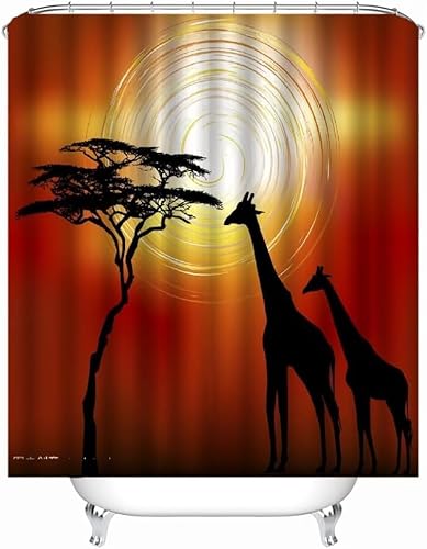 Duschvorhang 180x180 cm Giraffe Duschvorhang Afrikanische Tiere Bad Vorhang Anti Schimmel Wasserdicht 3D Shower Curtains Waschbar Polyester Stoff Duschvorhänge für Badewanne Badezimmer C-1237 Duschvorhang 180x180 cm Giraffe Duschvorhang Afrikanische Tiere Bad Vorhang Anti Schimmel Wasserdicht 3D Shower Curtains Waschbar Polyester Stoff Duschvorhänge für Badewanne Badezimmer C-1237 von Generic