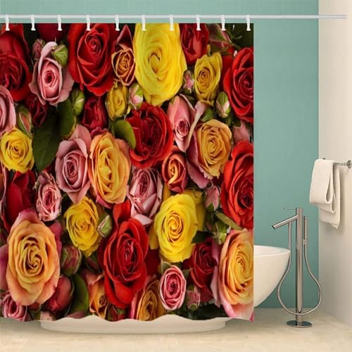 Duschvorhang 180x200 Anti-Schimmel Blume Duschvorhänge Wasserdicht Waschbar Polyester Textil Badevorhang Rosen 3D Shower Curtain A/7419 Duschvorhang 180x200 Anti-Schimmel Blume Duschvorhänge Wasserdicht Waschbar Polyester Textil Badevorhang Rosen 3D Shower Curtain A/7419 von Generic