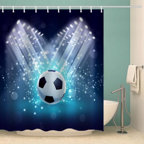 Duschvorhang 180x200 Anti-Schimmel Fußball Duschvorhänge Wasserdicht Waschbar Polyester Textil Badevorhang Sportthema 3D Shower Curtain A/5097 Duschvorhang 180x200 Anti-Schimmel Fußball Duschvorhänge Wasserdicht Waschbar Polyester Textil Badevorhang Sportthema 3D Shower Curtain A/5097 von Generic