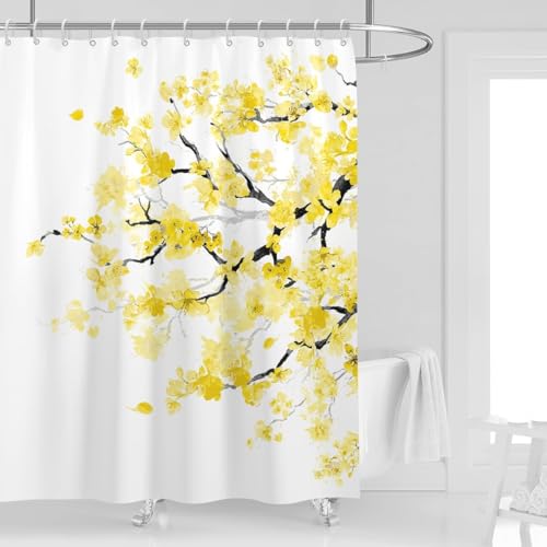 Duschvorhang 180x200 Anti-Schimmel Gelbe Blume Duschvorhänge Wasserdicht Waschbar Polyester Textil Badevorhang Japanisch 3D Shower Curtain A-9653 Duschvorhang 180x200 Anti-Schimmel Gelbe Blume Duschvorhänge Wasserdicht Waschbar Polyester Textil Badevorhang Japanisch 3D Shower Curtain A-9653 von Generic