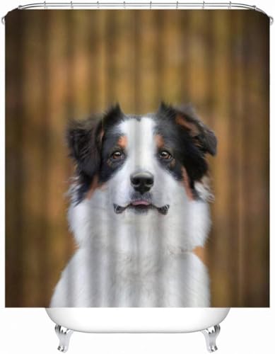 Duschvorhang 180x200 Anti-Schimmel Welpe Duschvorhänge Wasserdicht Waschbar Polyester Textil Badevorhang Schäferhund 3D Shower Curtain A/1149 von Generic