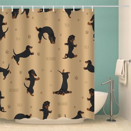 Duschvorhang 180x200 cm Dackel Duschvorhänge 3D Dackel Shower Curtains Textil Anti Schimmel Wasserdicht Dusch Vorhang für Badewanne Polyester Stoff Waschbar Bad Vorhang mit 12 Haken C922 Duschvorhang 180x200 cm Dackel Duschvorhänge 3D Dackel Shower Curtains Textil Anti Schimmel Wasserdicht Dusch Vorhang für Badewanne Polyester Stoff Waschbar Bad Vorhang mit 12 Haken C922 von Generic