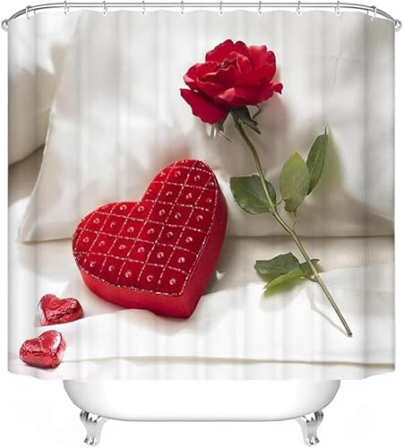 Duschvorhang 180x200 cm Liebe Duschvorhang Rote Rosen Bad Vorhang Anti Schimmel Wasserdicht 3D Shower Curtains Waschbar Polyester Stoff Duschvorhänge für Badewanne Badezimmer C-870 Duschvorhang 180x200 cm Liebe Duschvorhang Rote Rosen Bad Vorhang Anti Schimmel Wasserdicht 3D Shower Curtains Waschbar Polyester Stoff Duschvorhänge für Badewanne Badezimmer C-870 von Generic