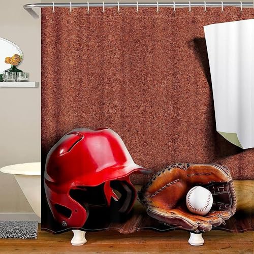 Duschvorhang 200x200 Anti-Schimmel Baseball Duschvorhänge Wasserdicht Waschbar Polyester Textil Badevorhang Sportthema 3D Shower Curtain A/7348 Duschvorhang 200x200 Anti-Schimmel Baseball Duschvorhänge Wasserdicht Waschbar Polyester Textil Badevorhang Sportthema 3D Shower Curtain A/7348 von Generic