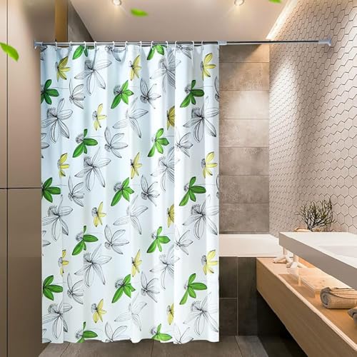 Duschvorhang 200x200 Anti-Schimmel Blumen Duschvorhänge Wasserdicht Waschbar Polyester Textil Badevorhang Bunt 3D Shower Curtain A/4180 von Generic