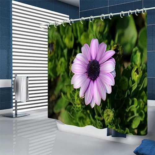 Duschvorhang 200x200 Anti-Schimmel Blumen Duschvorhänge Wasserdicht Waschbar Polyester Textil Badevorhang Naturpflanzen 3D Shower Curtain A/7789 von Generic