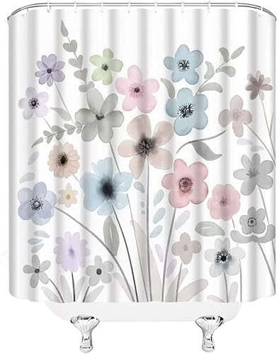 Duschvorhang 200x200 Anti-Schimmel Floral Duschvorhänge Wasserdicht Waschbar Polyester Textil Badevorhang Weiß 3D Shower Curtain A/302 Duschvorhang 200x200 Anti-Schimmel Floral Duschvorhänge Wasserdicht Waschbar Polyester Textil Badevorhang Weiß 3D Shower Curtain A/302 von Generic