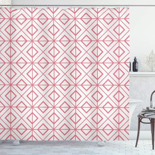 Duschvorhang 200x200 Anti-Schimmel Geometrie Duschvorhänge Wasserdicht Waschbar Polyester Textil Badevorhang Quadratisches Muster 3D Shower Curtain A/4513 von Generic