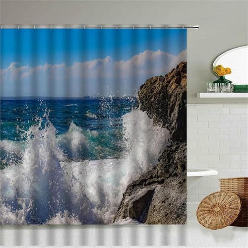 Duschvorhang 200x200 Anti-Schimmel Küstenlandschaft Duschvorhänge Wasserdicht Waschbar Polyester Textil Badevorhang Naturlandschaft 3D Shower Curtain A/6781 Duschvorhang 200x200 Anti-Schimmel Küstenlandschaft Duschvorhänge Wasserdicht Waschbar Polyester Textil Badevorhang Naturlandschaft 3D Shower Curtain A/6781 von Generic