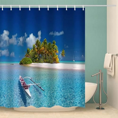 Duschvorhang 200x200 Anti-Schimmel Meer Duschvorhänge Wasserdicht Waschbar Polyester Textil Badevorhang Meerblick 3D Shower Curtain A/7573 Duschvorhang 200x200 Anti-Schimmel Meer Duschvorhänge Wasserdicht Waschbar Polyester Textil Badevorhang Meerblick 3D Shower Curtain A/7573 von Generic