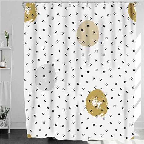 Duschvorhang 200x200 Anti-Schimmel Polka Dots Duschvorhänge Wasserdicht Waschbar Polyester Textil Badevorhang Modernes Weiß 3D Shower Curtain A-9510 Duschvorhang 200x200 Anti-Schimmel Polka Dots Duschvorhänge Wasserdicht Waschbar Polyester Textil Badevorhang Modernes Weiß 3D Shower Curtain A-9510 von Generic