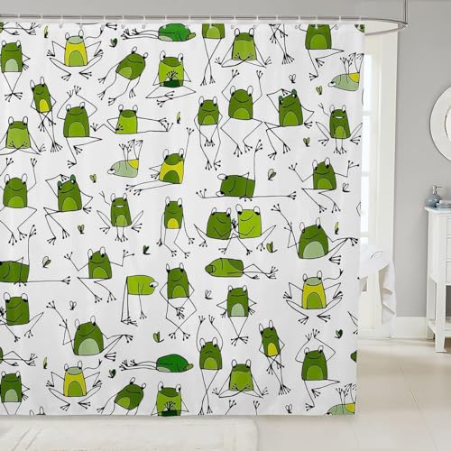 Duschvorhang 200x200 cm Frosch Duschvorhänge 3D Karikatur Shower Curtains Textil Anti Schimmel Wasserdicht Dusch Vorhang für Badewanne Polyester Stoff Waschbar Bad Vorhang mit 12 Haken B215 Duschvorhang 200x200 cm Frosch Duschvorhänge 3D Karikatur Shower Curtains Textil Anti Schimmel Wasserdicht Dusch Vorhang für Badewanne Polyester Stoff Waschbar Bad Vorhang mit 12 Haken B215 von Generic