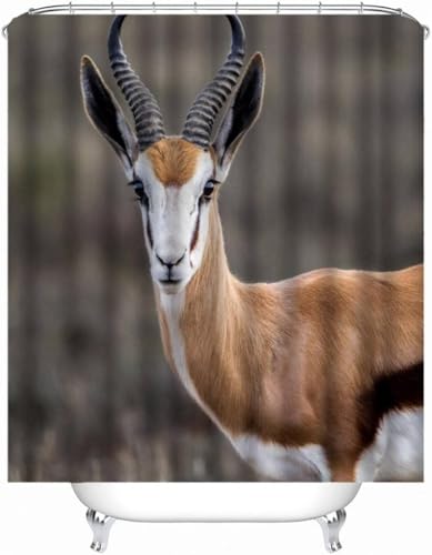 Duschvorhang 240x200 Anti-Schimmel Antilope Duschvorhänge Wasserdicht Waschbar Polyester Textil Badevorhang Wilde Tiere 3D Shower Curtain A/567 von Generic