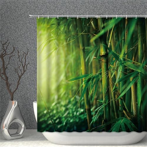 Duschvorhang 240x200 Anti-Schimmel Bambus Duschvorhänge Wasserdicht Waschbar Polyester Textil Badevorhang Grüne Pflanzen 3D Shower Curtain A/7097 Duschvorhang 240x200 Anti-Schimmel Bambus Duschvorhänge Wasserdicht Waschbar Polyester Textil Badevorhang Grüne Pflanzen 3D Shower Curtain A/7097 von Generic