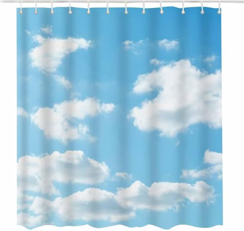 Duschvorhang 240x200 Anti-Schimmel Himmel Duschvorhänge Wasserdicht Waschbar Polyester Textil Badevorhang Wolken 3D Shower Curtain A-2959 von Generic