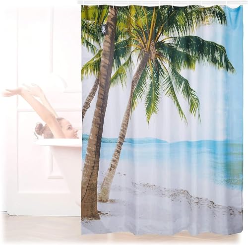 Duschvorhang 240x200 Anti-Schimmel Palmen Duschvorhänge Wasserdicht Waschbar Polyester Textil Badevorhang Meerblick 3D Shower Curtain A/7475 Duschvorhang 240x200 Anti-Schimmel Palmen Duschvorhänge Wasserdicht Waschbar Polyester Textil Badevorhang Meerblick 3D Shower Curtain A/7475 von Generic