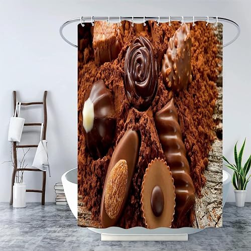 Duschvorhang 240x200 Anti-Schimmel Schokolade Duschvorhänge Wasserdicht Waschbar Polyester Textil Badevorhang Schokolade 3D Shower Curtain A/7052 Duschvorhang 240x200 Anti-Schimmel Schokolade Duschvorhänge Wasserdicht Waschbar Polyester Textil Badevorhang Schokolade 3D Shower Curtain A/7052 von Generic
