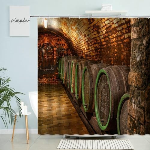 Duschvorhange 180 x 200 Weinkeller, 3D Duschvorhang Weinkeller Badewanne Vorhang Anti Schimmel Wasserdicht Duschvorhänge Waschbare Badezimmer Vorhänge mit 12 Haken v5793 Duschvorhange 180 x 200 Weinkeller, 3D Duschvorhang Weinkeller Badewanne Vorhang Anti Schimmel Wasserdicht Duschvorhänge Waschbare Badezimmer Vorhänge mit 12 Haken v5793 von Generic