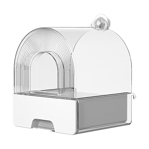 Duschwanne für Papageien – Badewanne für Kanarienvögel für Haustiere | Vogelkäfig-Zubehör, transparente Badewannenschale für Wellensittiche, Kanarienvögel, Wellensittiche von Generic