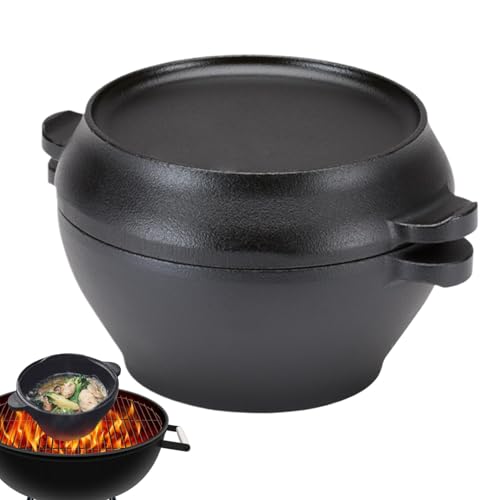 Dutch Oven Serviertopf – Dutch Oven Topf aus Gusseisen, kleiner Dutch Oven | Dutch Oven mit Doppelgriff zum Backen von Brot, leistungsstarker Dutch Oven Guss, Utensilien von Generic