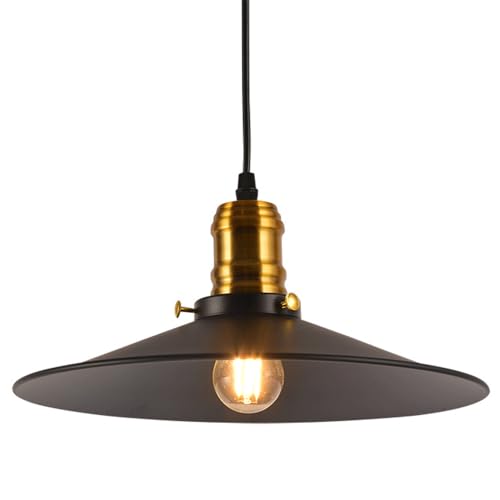 E27-Sockel, Pendelleuchte aus Metall im Landhausstil, kreativer Lampenschirm in Hutform für Hängelampen, dekorative Deckenleuchten für den Eingang zur Veranda E27-Sockel, Pendelleuchte aus Metall im Landhausstil, kreativer Lampenschirm in Hutform für Hängelampen, dekorative Deckenleuchten für den Eingang zur Veranda von Generic