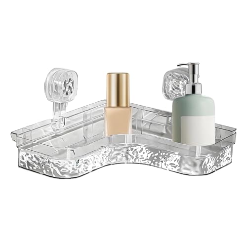 Eck-Duschregal zur Aufbewahrung, Eck-Duschablage mit Saugnäpfen – modernes Wandregal, platzsparend, Tablett, rostfrei, für Shampoo, Spülung, Kosmetik, Seife Eck-Duschregal zur Aufbewahrung, Eck-Duschablage mit Saugnäpfen – modernes Wandregal, platzsparend, Tablett, rostfrei, für Shampoo, Spülung, Kosmetik, Seife von Generic