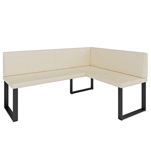 Eckbank Akiko Metal - Eckbankgruppe für Ihrem Esszimmer, Küche modern, Sitzecke, Essecke. Perfekt für Küche, Büro und Rezeption. Solide und Starke Verarbeitung. (Soft 18, 168x128cm rechts) von Furnistar