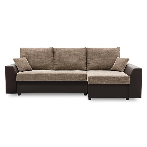 Eckcouch Paul 1 PRO mit Bettkasten! Best! Wohnzimmer möbel mit schlaffunktion. Polstermöbel, bequem schlafcouch. (LAWA 02 + REAL 66) von Generic