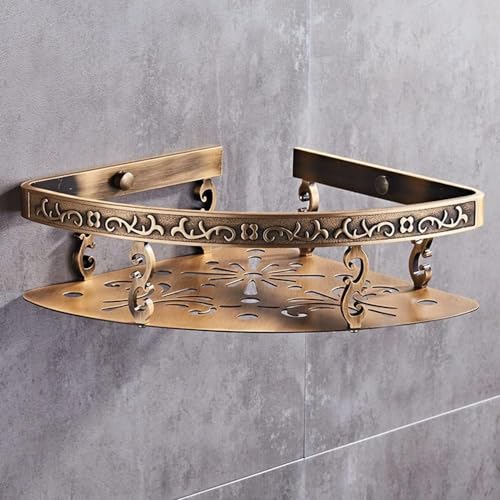 Eckdusche Caddy Badezimmerregale Wandmontage Antik Bronze Aluminium Geschnitztes Shampoo Regal Zur Aufbewahrung Abtropfgestell Küche Gewürz Flaschenhalter Organizer Regal Rostfrei, Single Corner Eckdusche Caddy Badezimmerregale Wandmontage Antik Bronze Aluminium Geschnitztes Shampoo Regal Zur Aufbewahrung Abtropfgestell Küche Gewürz Flaschenhalter Organizer Regal Rostfrei, Single Corner von Generic