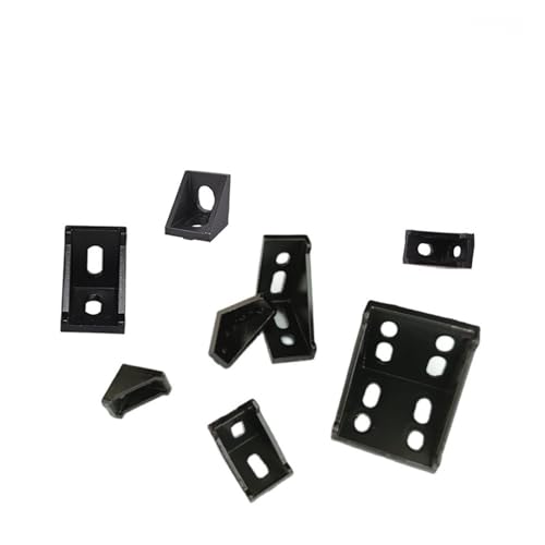 Eckhalterung for Aluminiumprofile, L-förmiger rechtwinkliger Verbindungsverschluss, Anschlussstück for Standardprofile der Serie 2020-6060(Svart,5PCS 4545) von Generic