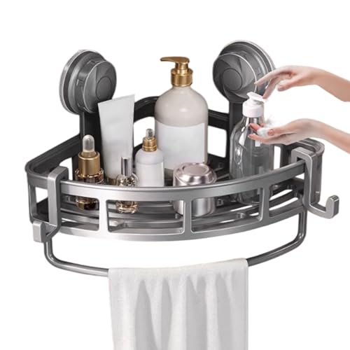 Eckkonsolen für Duschwand,Saugnapfbefestigung Badezimmer Ablagefach | Bohrfreies Lagerregal für Gesichtsreinigung, Shampoo, Duschgel von Generic