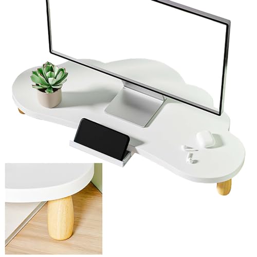 Eckmonitorständer, weißes Schreibtisch-Eckregal mit Schublade, Computermonitor-Laptopständer, süße Schreibtischaufbewahrung in Wolkenform mit verstellbaren Beinen Eckmonitorständer, weißes Schreibtisch-Eckregal mit Schublade, Computermonitor-Laptopständer, süße Schreibtischaufbewahrung in Wolkenform mit verstellbaren Beinen von Generic