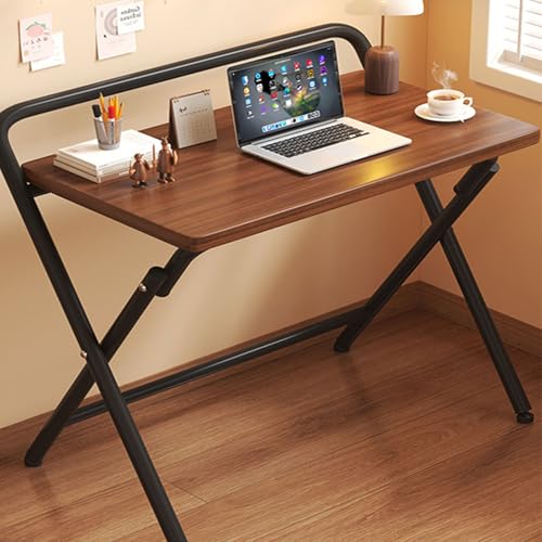 Eckschreibtisch Kleiner Schreibtisch Klappbar Gaming Schreibtisch Klapptisch for kleine Räume,Schlafzimmer,Student,moderner PC Laptop Tisch(Brown,31.5" L x 19.7" W(80x50cm)) von Generic