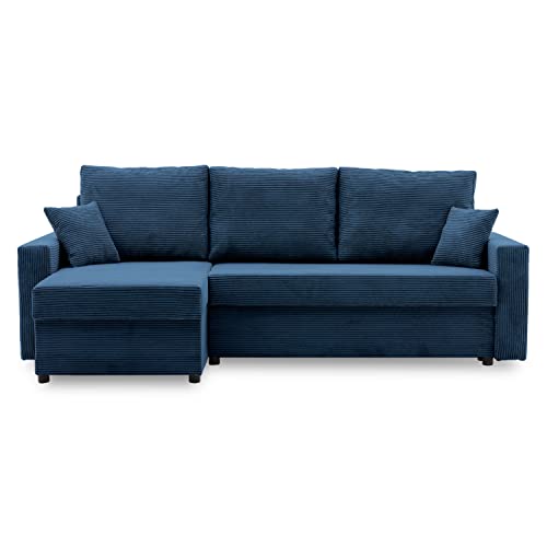 Ecksofa Aikido I 233x90 - mit schlaffunktion - Farben zur Auswahl - modernen Eckcouch - mit Bettkasten - Moderner Cordstoff - Stoff POSO (POSO 005) von Generic