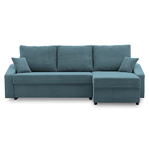 Ecksofa Dorma mit schlaffunktion, einfacher Aufbau, modernes Design, polstermöbel. Schlafcouch zum Wohnzimmer. Widerstandsfähiges, Minimalistisches Design (POSO 026) von Generic