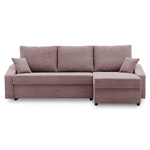 Ecksofa Dorma mit schlaffunktion, einfacher Aufbau, modernes Design, polstermöbel. Schlafcouch zum Wohnzimmer. Widerstandsfähiges, Minimalistisches Design (POSO 027) von Generic