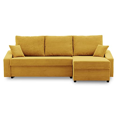 Ecksofa Dorma mit schlaffunktion, einfacher Aufbau, modernes Design, polstermöbel. Schlafcouch zum Wohnzimmer. Widerstandsfähiges, Minimalistisches Design (POSO 043) von Generic